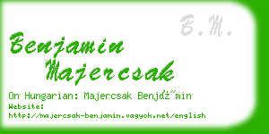 benjamin majercsak business card